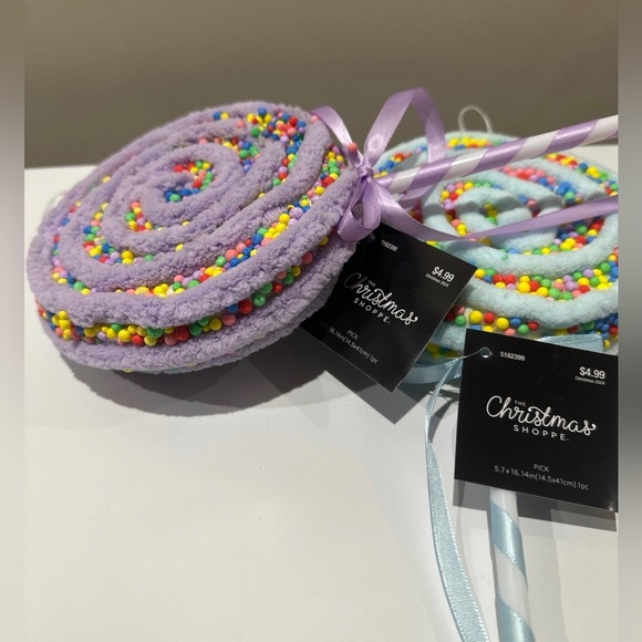 🌸NEW HOBBY LOBBY 3 Pieces Candy 🍭 Lollipops Christmas Ornaments With Tags. - Picture 10 of 10